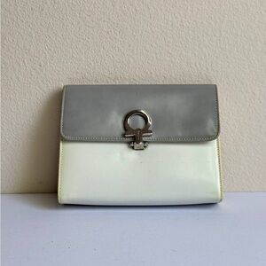 Salvatore Ferragamo Vintage Logo Embossed Clutch Cosmetic Pouch